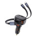 Nabíjačka do auta BASEUS USB A + výsuvný kábel 2v1 Typ C / Lightning PC3.0 QC4.0 3A 60W CCTXP-UCL čierna