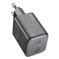 Nabíjačka HOCO 2 x typ C PD QC 45W GaN N42 čierna