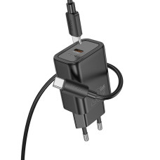 Nástenná nabíjačka HOCO typ C + kábel typ C na Lightning PD QC 20W N60 čierna