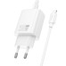 Nástenná nabíjačka HOCO typ C + kábel typ C na Lightning PD QC 30W N62 biela