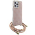Originálne puzdro GUESS GUHCP15LHC4SEP pre iPhone 15 Pro (Crossbody Cord 4G Print / pink)