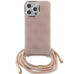 Originálne puzdro GUESS GUHCP15LHC4SEP pre iPhone 15 Pro (Crossbody Cord 4G Print / pink)