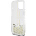 Originálne puzdro GUESS GUHCP15SLFCSEGT pre iPhone 15 (Liquid Glitter Gold Stripes / transparentné)