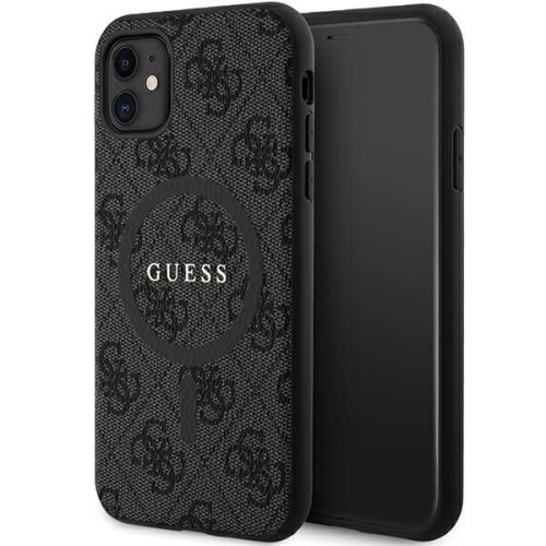 Originálne puzdro GUESS GUHMN61G4GFRK pre iPhone 11 (kompatibilné s Magsafe / 4G Ring classic logo / čierne)