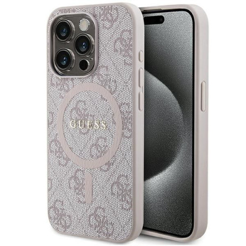 Originálne puzdro GUESS GUHMP15XG4GFRP pre iPhone 15 Pro Max (kompatibilné s Magsafe / 4G Ring classic logo / ružové)
