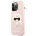 Originálne puzdro KARL LAGERFELD KLHCP13LSLKHLP pre iPhone 13 PRO (silikónové K. Head / svetlo ružové)
