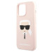 Originálne puzdro KARL LAGERFELD KLHCP13LSLKHLP pre iPhone 13 PRO (silikónové K. Head / svetlo ružové)