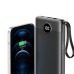 Powerbank VEGER 10000 mAh so zabudovanými káblami Micro USB / Type C / Lightning C10 (W1116) čierna