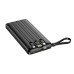 Powerbank VEGER 10000 mAh so zabudovanými káblami Micro USB / Type C / Lightning C10 (W1116) čierna