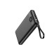 Powerbank VEGER 10000 mAh so zabudovanými káblami Micro USB / Type C / Lightning C10 (W1116) čierna