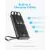 Powerbank VEGER 10000 mAh so zabudovanými káblami Micro USB / Type C / Lightning C10 (W1116) čierna