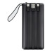 Powerbank VEGER 10000 mAh so zabudovanými káblami Micro USB / Type C / Lightning C10 (W1116) čierna