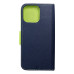 Puzdro FANCY Book pre IPHONE 16 Pro Max navy / limetkové