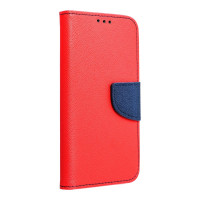 Puzdro FANCY Book pre XIAOMI Redmi Note 14 5G červené / námornícke