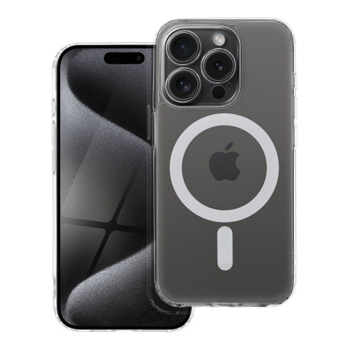 Puzdro FROST MAG COVER s ochranou fotoaparátu kompatibilné s MagSafe pre IPHONE 15 Pro transparentné