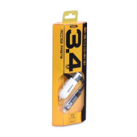 REMAX nabíjačka do auta 2v1 USB A s káblom Micro USB / Lightning RCC102 strieborná