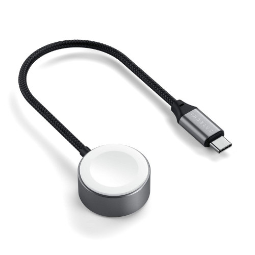 SATECHI nabíjací kábel typu C k APPLE Watch 5W ST-QCAWM 0,2 m vesmírne sivý