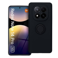 SILIKÓNOVÉ puzdro RING pre XIAOMI Redmi Note 14 Pro 5G čierne