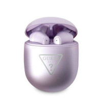 Slúchadlá Bluetooth Stereo TWS GUESS s dokovacou stanicou GUTWST82TRU (Triangle Logo / fialová)