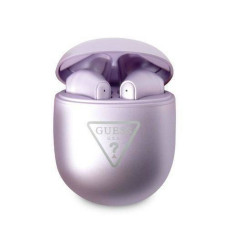 Slúchadlá Bluetooth Stereo TWS GUESS s dokovacou stanicou GUTWST82TRU (Triangle Logo / fialová)