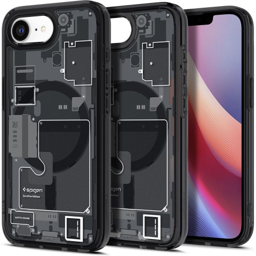 SPIGEN puzdro ULTRA HYBRID MAG kompatibilné s MagSafe pre IPHONE 16E 2025 zero one black