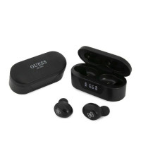 Stereo slúchadlá Bluetooth TWS GUESS Digital BT5 Classic s dokovacou stanicou / čierne (GUTWST31EK)