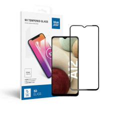 Tvrdené sklo Blue Star - SAMSUNG A12 Full Face (plné lepidlo s rámom/malá veľkosť) - čierne Tvrdené sklo Blue Star