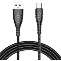 VEGER kábel USB A na typ C 2,4A V104 1,2 m čierny