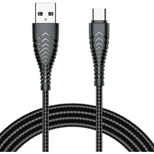 VEGER kábel USB A na typ C 2,4A V104 1,2 m čierny