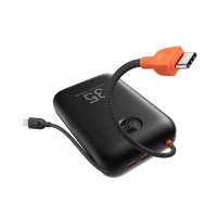 VEGER powerbank 30000 mAh so zabudovanými káblami Type C / Lightning PD QC3.0 35W K3 (W3018) čierna