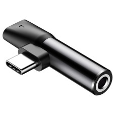 Baseus Adapter USB-C to USB-C port + 3,5 mm jack Black