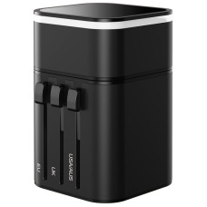 BASEUS Cestovný adaptér s rýchlonabíjaním 3in1 USA/ UK/ EU + USB/ TYPE-C 18W čierny
