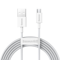 BASEUS Nabíjací Micro-USB kábel s rýchlonabíjaním 2m 2A biely