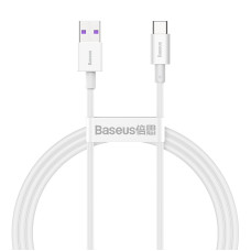 BASEUS Nabíjací USB-C kábel s rýchlonabíjaním 6A, 66W 2m biely
