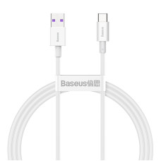 BASEUS Nabíjací USB-C kábel s rýchlonabíjaním 6A, 66W 2m biely