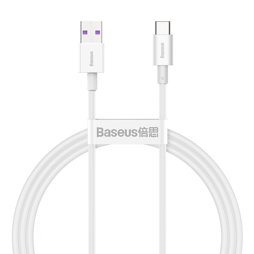 BASEUS Nabíjací USB-C kábel s rýchlonabíjaním 6A, 66W 2m biely