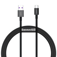 BASEUS Nabíjací USB-C kábel s rýchlonabíjaním 6A, 66W 2m čierny