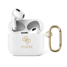 Guess puzdro pre Airpods 3 4G TPU Glitter Transparent