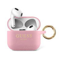 Guess Silikónové puzdro pre Airpods 3 Glitter Pink