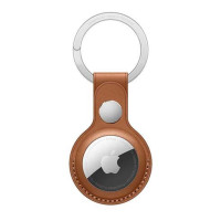 AirTag Leather Key Ring - Saddle Brown