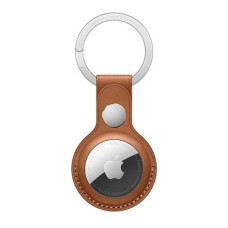AirTag Leather Key Ring - Saddle Brown