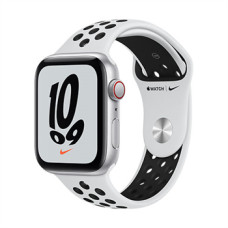 Apple Watch Nike SE GPS + Cellular, 44mm Silver Aluminium Case with Pure Platinum/Black Nike Sport Band - Regular
