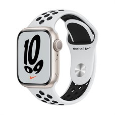 Apple Watch Nike Series 7 GPS, 41mm Starlight Aluminium Case with Pure Platinum/Black Nike Sport Band - Regular*Vystavený*
