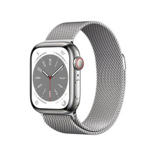 Apple Watch Series 8 GPS + Cellular 41mm Silver Stainless Steel Case with Silver Milanese Loop