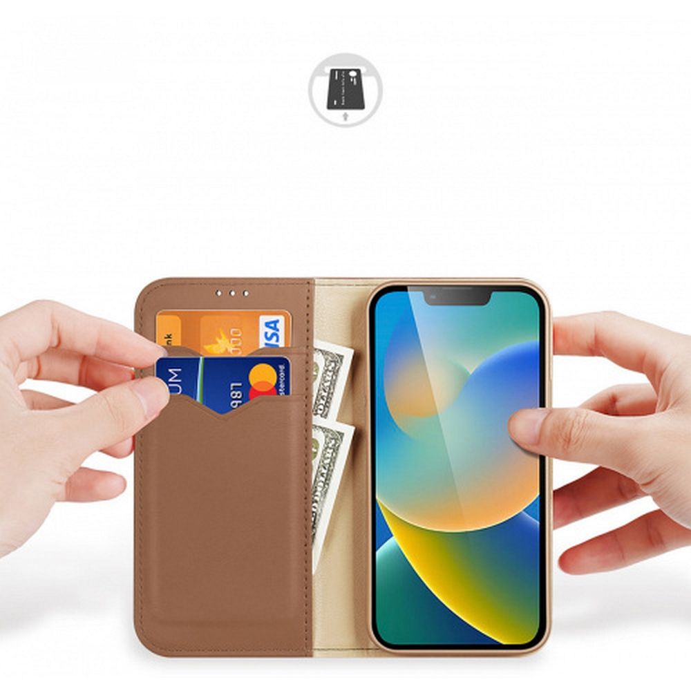 DUX DUCIS peňaženkové puzdro HIVO pre IPHONE 15 Plus hnedé